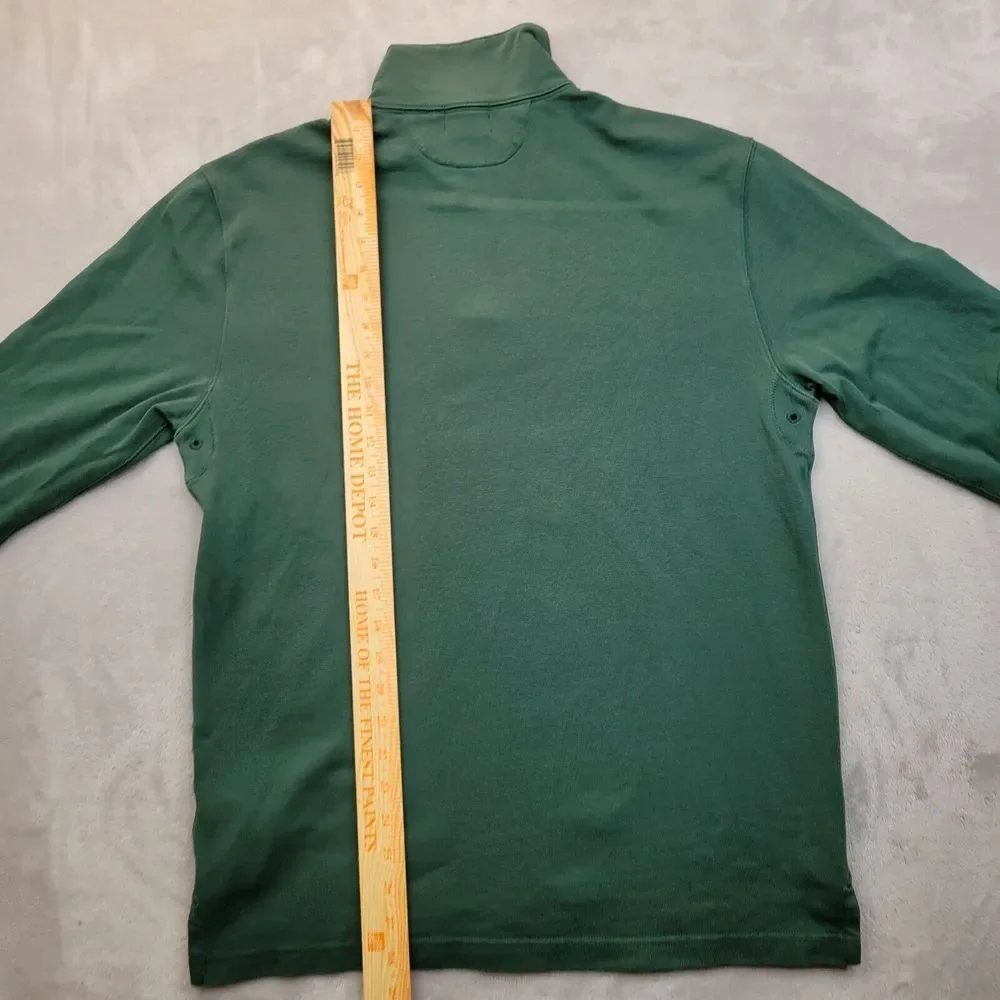 J Crew Sweater Men Small Green Oarsman Sweatshirt 1/4 Zip Cotton Reimagine Adult